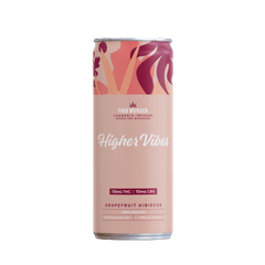 Wunder Higher Vibes Grapefruit Hibiscus THC Seltzer 10mg - Smokeless - Vape THC CBD