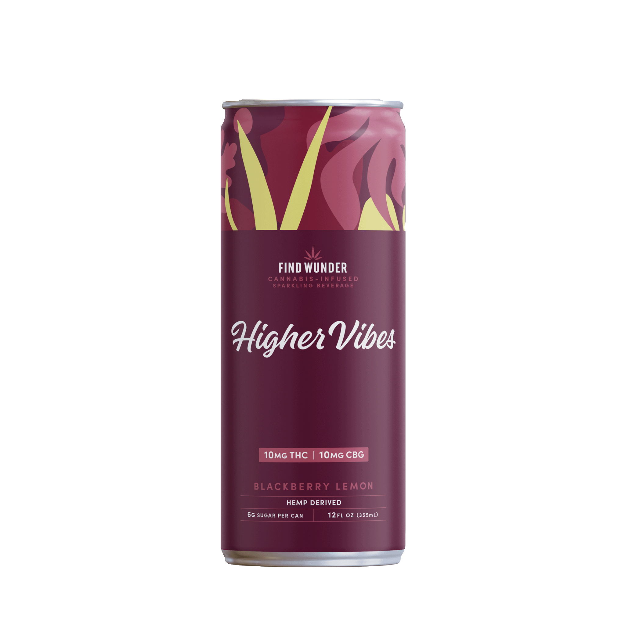 Wunder Higher Vibes Blackberry Lemon THC Seltzer 10mg - Smokeless - Vape THC CBD